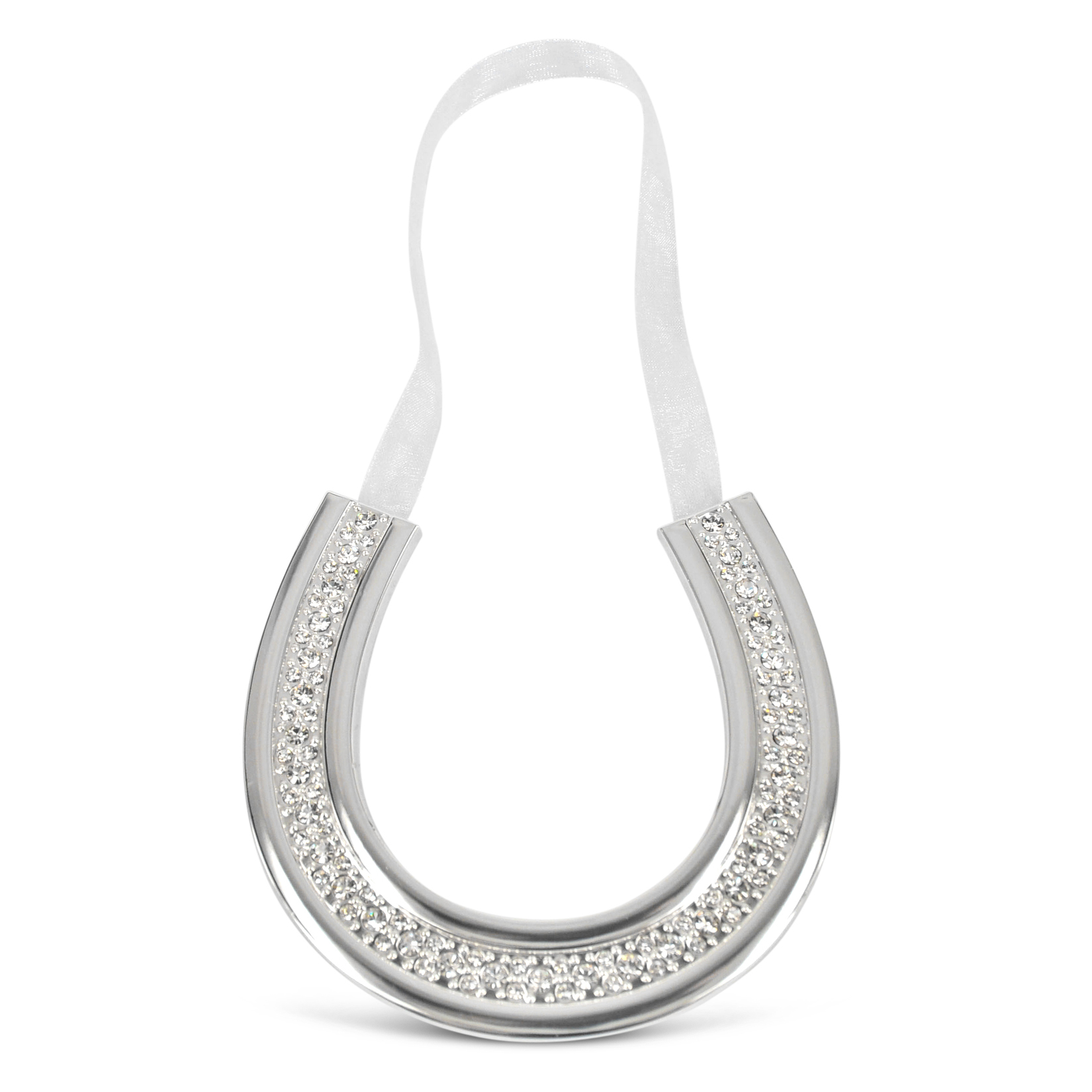 Horse hoof hanger w/clear crystals